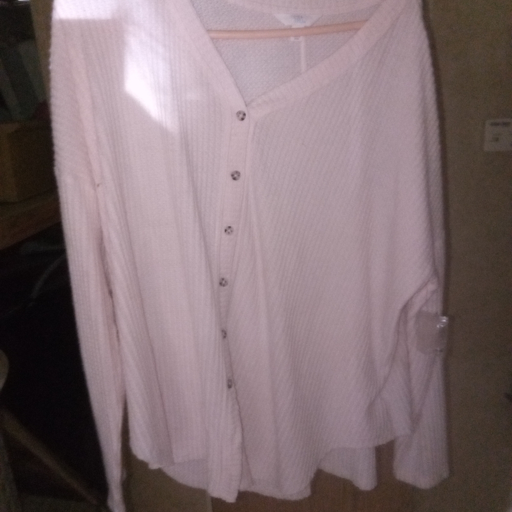 Time and Tru Pink Button-Up Blouse